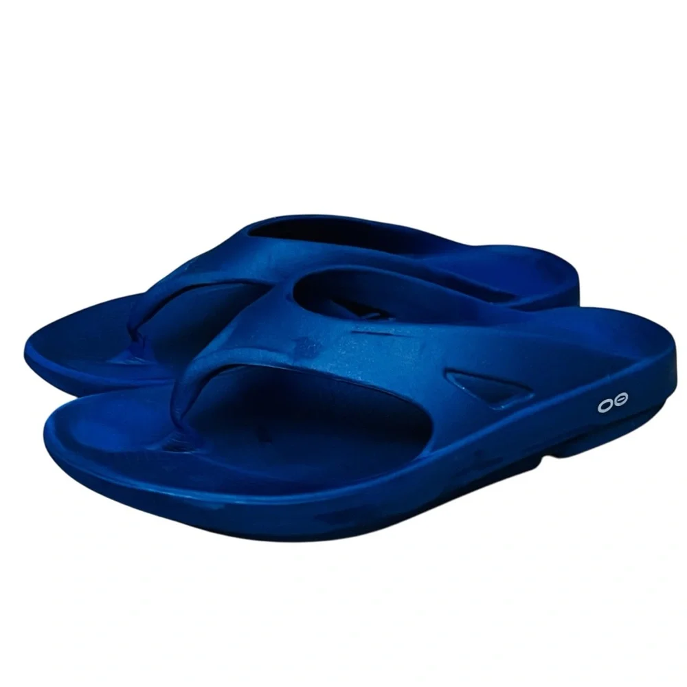 Oofos Ooriginal Sandals Blue & Gray Flip Flops Men’s Sz 12